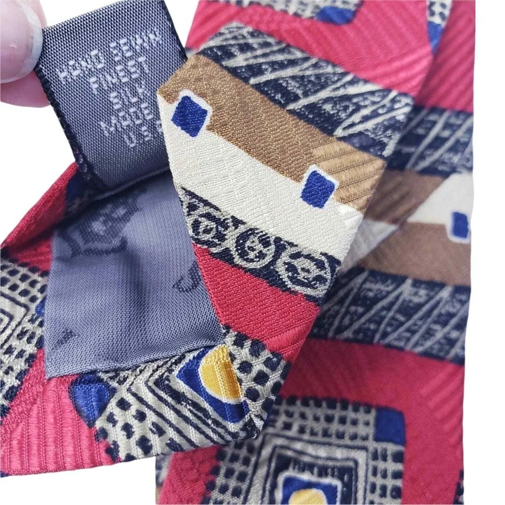 Robert Talbott Studio 100% Silk Hand Sewn Geometric Pattern Tie Made in‎ USA